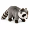LEAN TOYS Plüsch-Waschbär Maskottchen – Realistisches kuscheliges Stofftier, Grau 45 cm