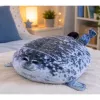 LEAN TOYS Plüsch-Robbe Maskottchen Kuscheltier Naturfarbe Grau 38 cm
