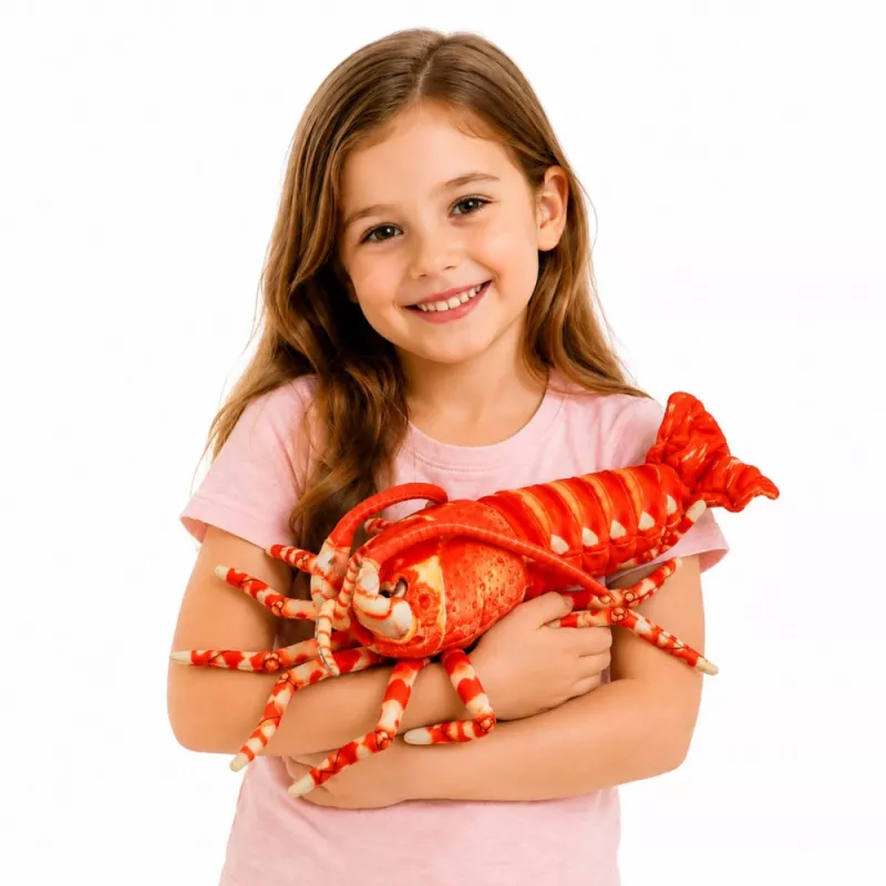 LEAN TOYS Plüschtier Kuscheltier Große Garnele Meerestier 55 cm