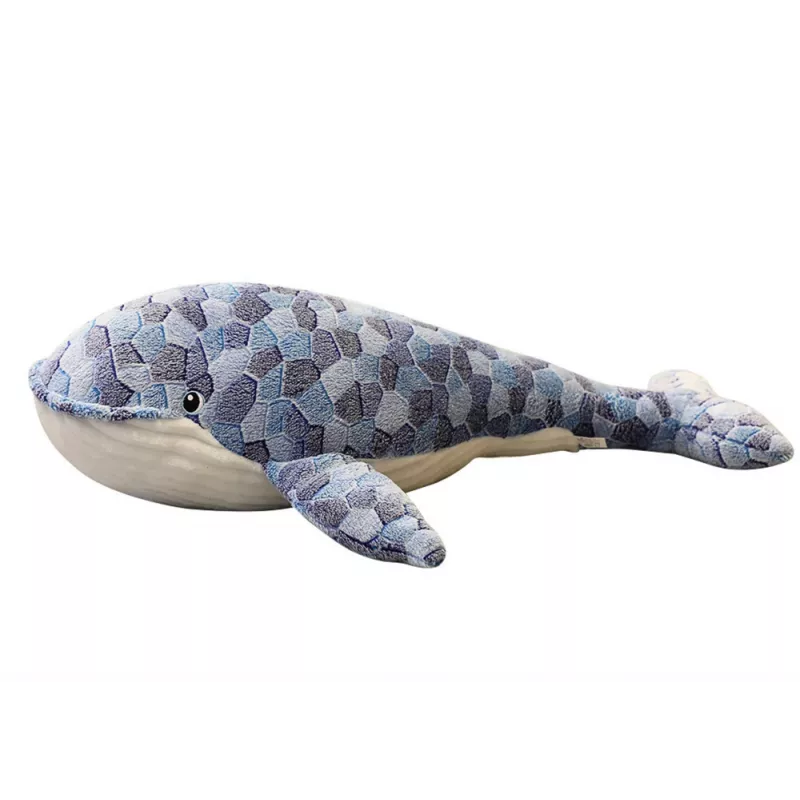 LEAN TOYS Plüschwal Maskottchen Grau 90 cm