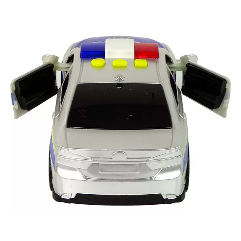 LEAN TOYS Polizeiauto 1:14 Reibungsantrieb Sounds Licht Silber