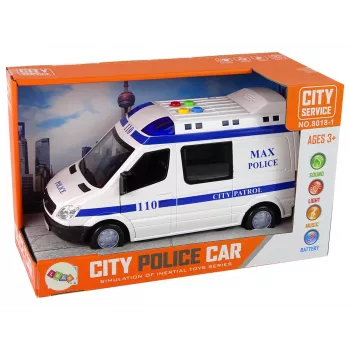 LEAN TOYS Polizeiauto mit Reibungsantrieb, Sound und Licht