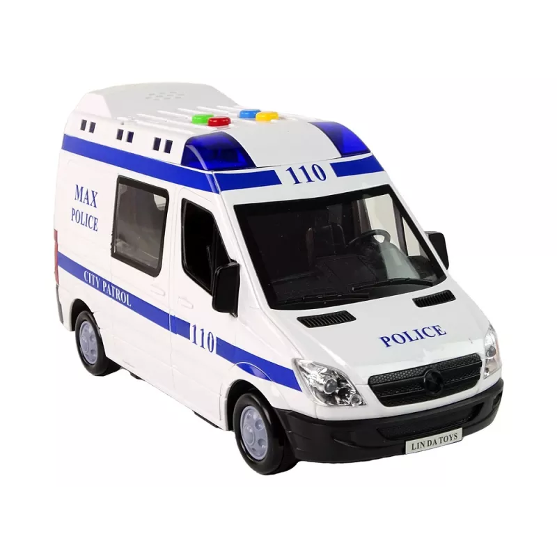 LEAN TOYS Polizeiauto mit Reibungsantrieb, Sound und Licht