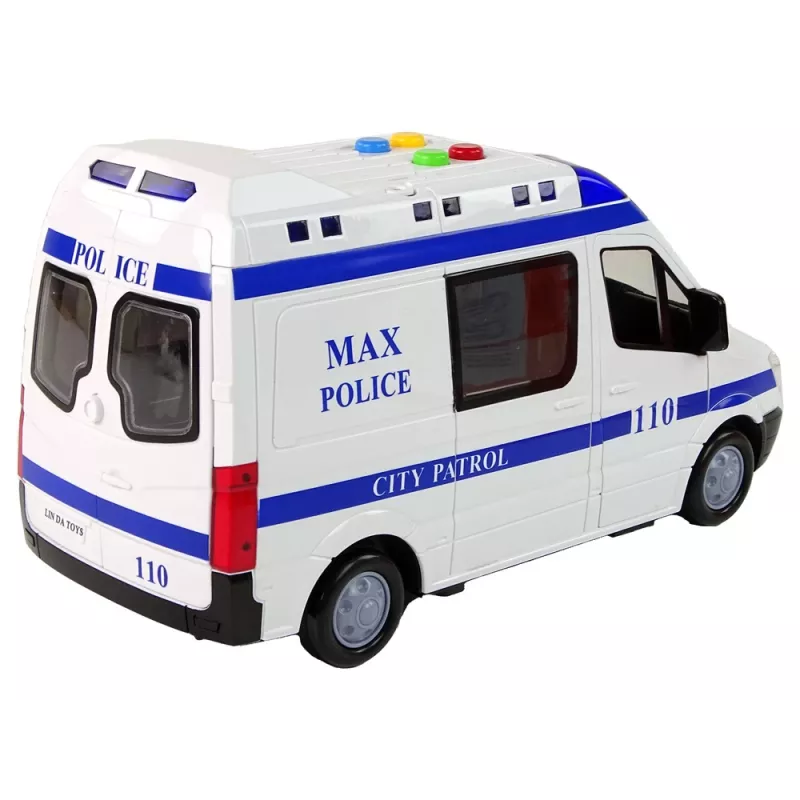 LEAN TOYS Polizeiauto mit Reibungsantrieb, Sound und Licht