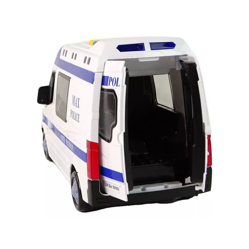 LEAN TOYS Polizeiauto mit Reibungsantrieb, Sound und Licht