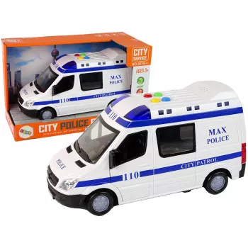 LEAN TOYS Polizeiauto mit Reibungsantrieb, Sound und Licht