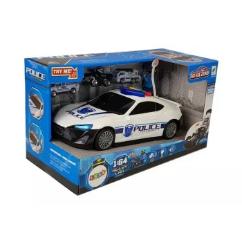 LEAN TOYS Polizeiauto Parkhaus 2in1 Polizist Kleinwagen Sound Licht
