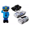 LEAN TOYS Polizeiauto Parkhaus 2in1 Polizist Kleinwagen Sound Licht