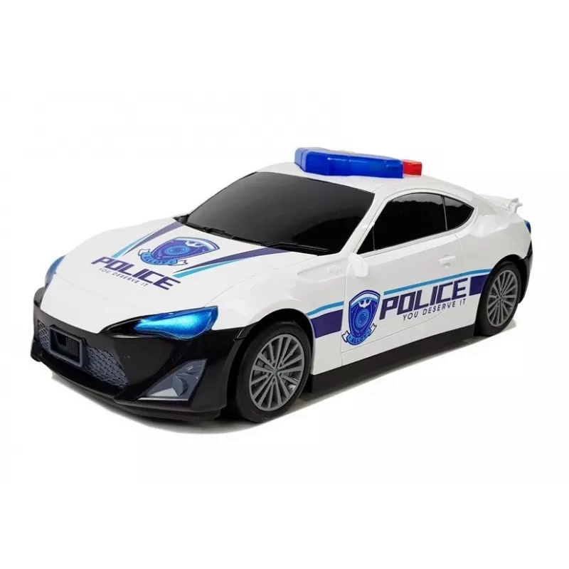 LEAN TOYS Polizeiauto Parkhaus 2in1 Polizist Kleinwagen Sound Licht