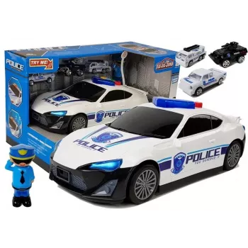 LEAN TOYS Polizeiauto Parkhaus 2in1 Polizist Kleinwagen Sound Licht