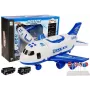 LEAN TOYS Polizei-Faltflugzeug mit Autos 1:64 mit Licht und Sound