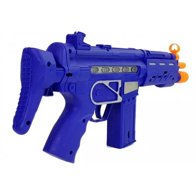 LEAN TOYS Polizei-Set mit Waffe und Abzeichen, Marineblau, Sound- und Lichteffekte, 37 cm