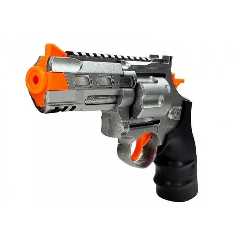 LEAN TOYS Polizei-Set Revolver 20cm Abzeichen Holster Trillerpfeife Sound Lichteffekte