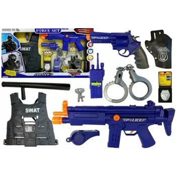 LEAN TOYS Polizei Spielset Rassel-Lotterie