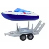 LEAN TOYS Polizei-Quad mit Anhänger und Motorboot