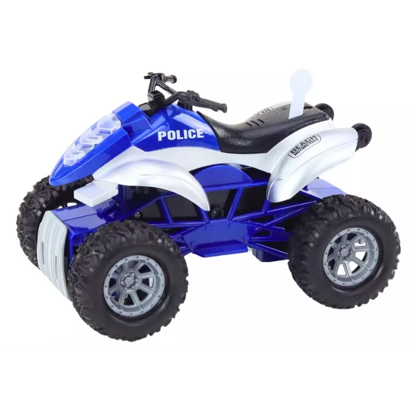 LEAN TOYS Polizei-Quad mit Anhänger und Motorboot
