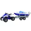 LEAN TOYS Polizei-Quad mit Anhänger und Motorboot