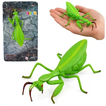 LEAN TOYS Gottesanbeterin Gummi-Figur dehnbar realistisch grün 18 cm