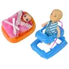 LEAN TOYS Schwangere Babypuppe mit langen Haaren und Zubehör