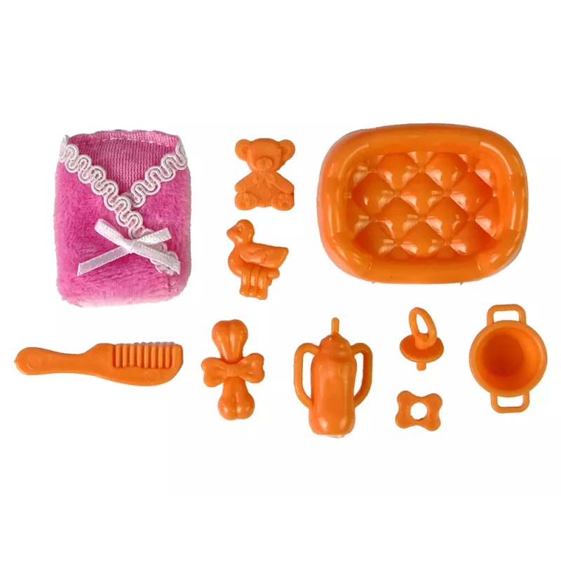 LEAN TOYS Schwangere Babypuppe mit langen Haaren und Zubehör