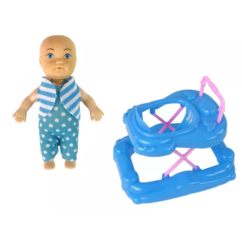 LEAN TOYS Schwangere Babypuppe mit langen Haaren und Zubehör