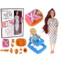 LEAN TOYS Schwangere Babypuppe mit langen Haaren und Zubehör