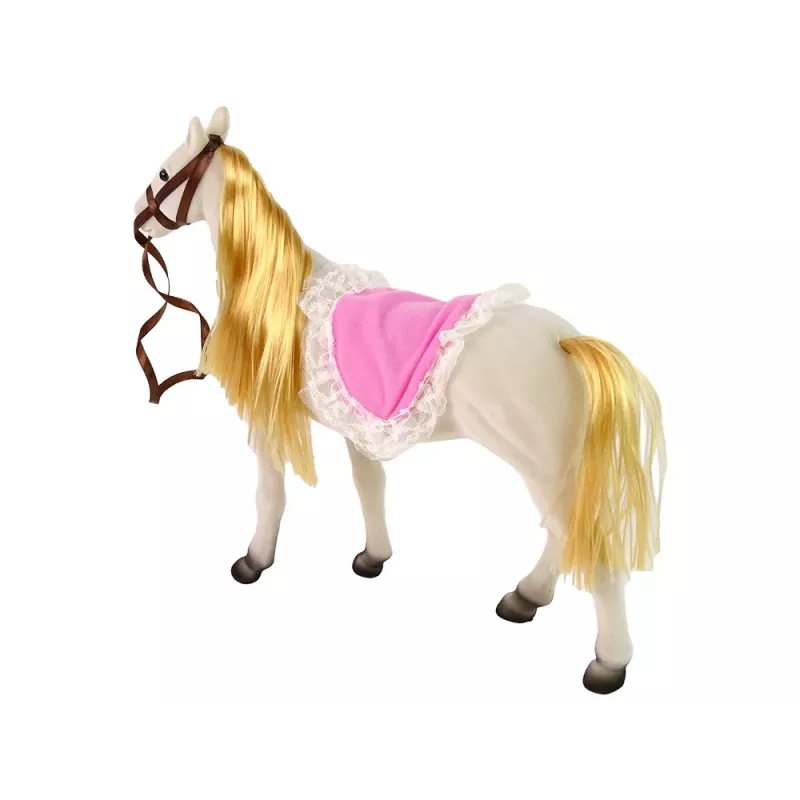 LEAN TOYS Prinzessinnenpuppe mit weißem Pony Figuren Zubehör
