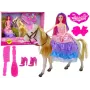 LEAN TOYS Prinzessinnenpuppe mit weißem Pony Figuren Zubehör