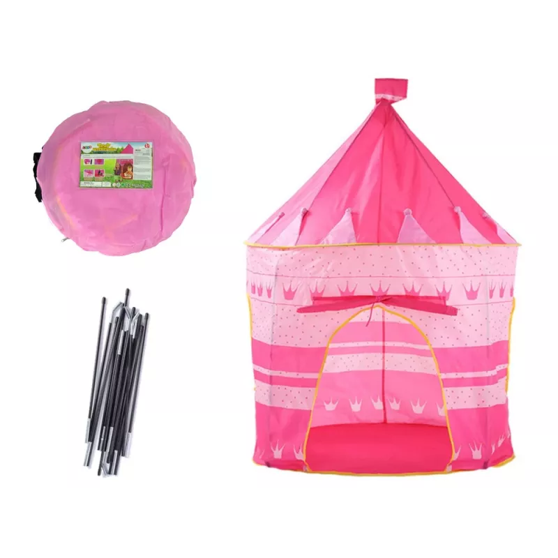 LEAN TOYS Princess Palace Spielzelt für kleine Prinzessinnen Pink 135 x 105 cm