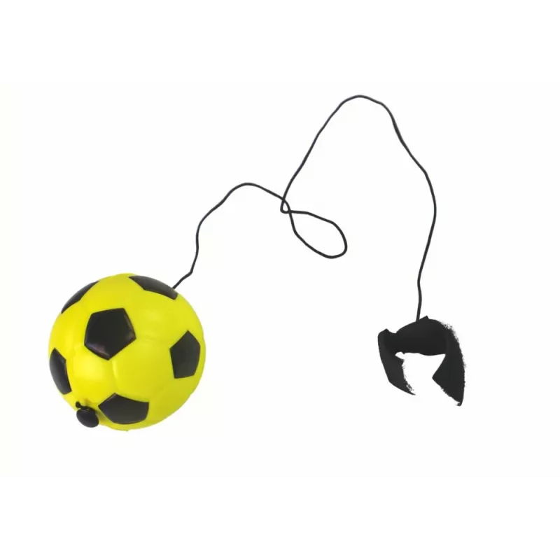 LEAN TOYS PU Football mit Jojo-Radierer zum Hüpfen, 6 cm, Gelb
