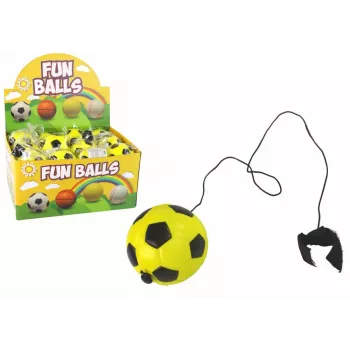 LEAN TOYS PU Football mit Jojo-Radierer zum Hüpfen, 6 cm, Gelb