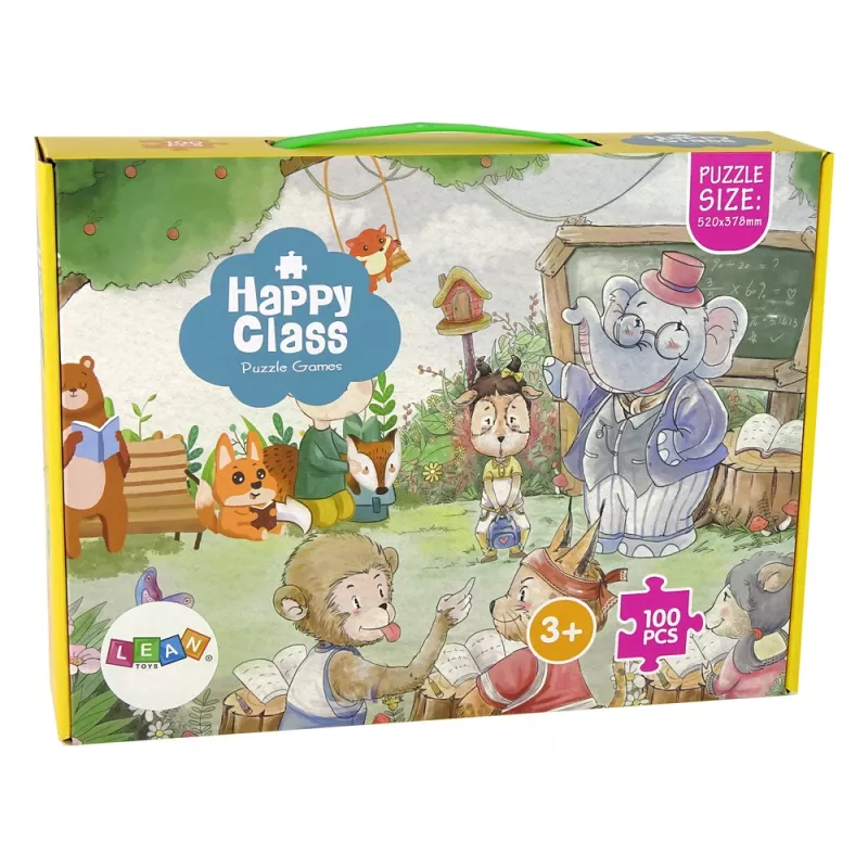LEAN TOYS Puzzle School for Animals 100 Teile
