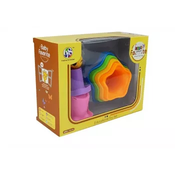 LEAN TOYS Pyramidenbecher für Babys Asterisks