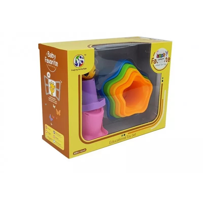 LEAN TOYS Pyramidenbecher für Babys Asterisks