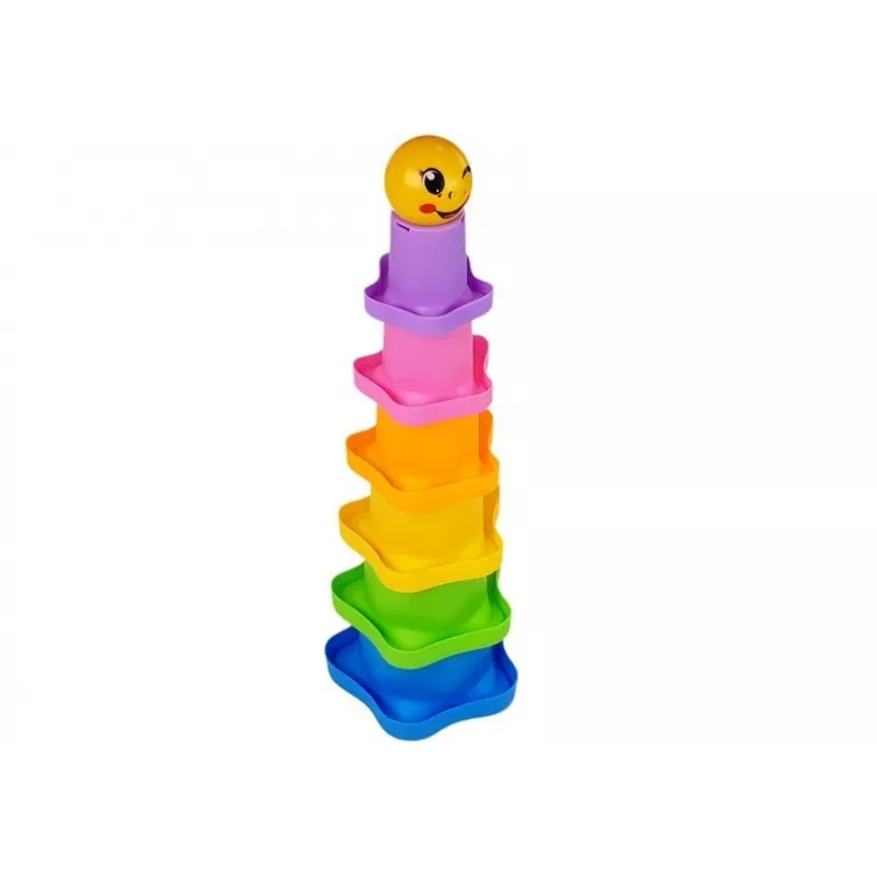 LEAN TOYS Pyramidenbecher für Babys Asterisks