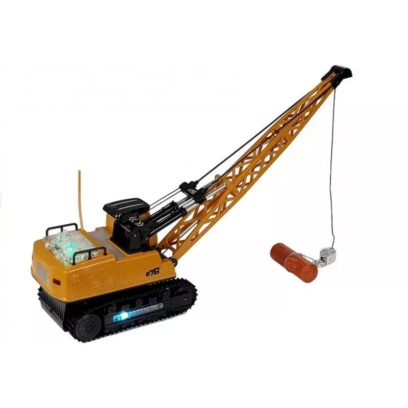 LEAN TOYS R/C Kran mit bewegbarem Arm und Lichtern