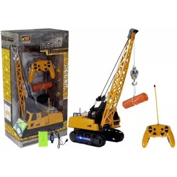 LEAN TOYS R/C Kran mit bewegbarem Arm und Lichtern