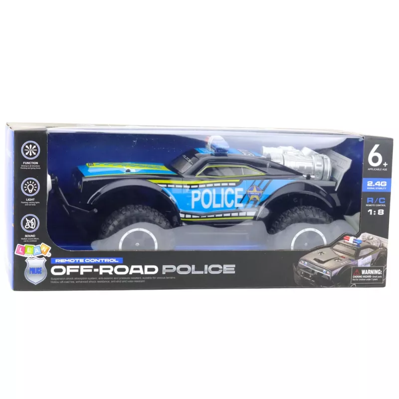 LEAN TOYS RC Off-Road Polizeiauto 1:8 Schwarz