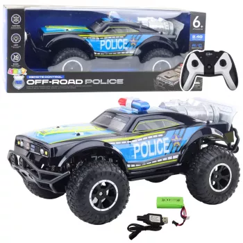 LEAN TOYS RC Off-Road Polizeiauto 1:8 Schwarz