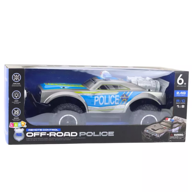 LEAN TOYS RC Off-Road Polizeiauto 1:8 Silber