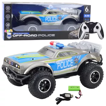 LEAN TOYS RC Off-Road Polizeiauto 1:8 Silber