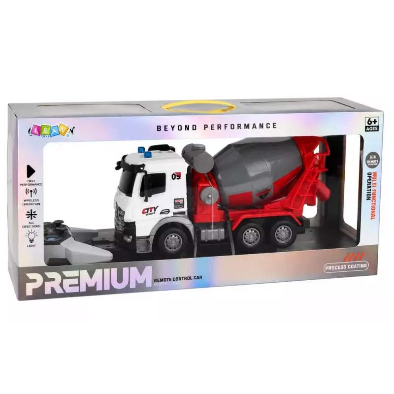 LEAN TOYS RC Fernbedienung Betonmischer-LKW mit beweglichem Mischer und Lichtern 1:14