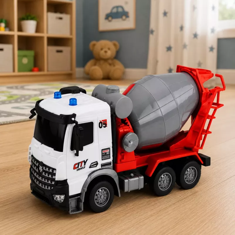 LEAN TOYS RC Fernbedienung Betonmischer-LKW mit beweglichem Mischer und Lichtern 1:14