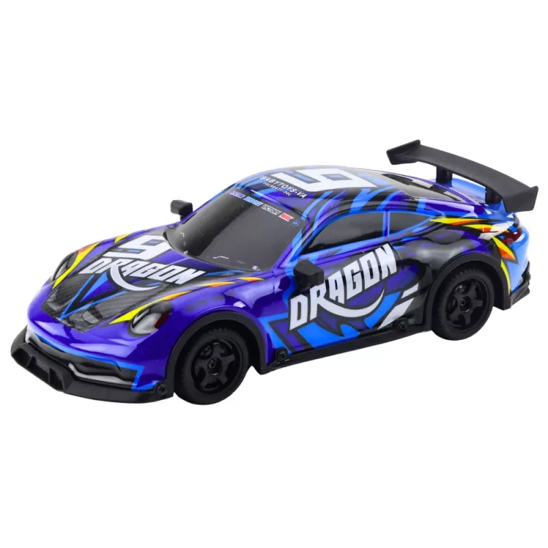 LEAN TOYS RC Sportwagen mit beleuchteter Drift-Karosserie, Blau 1:16 4WD 2,4GHz