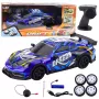 LEAN TOYS RC Sportwagen mit beleuchteter Drift-Karosserie, Blau 1:16 4WD 2,4GHz