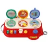 LEAN TOYS Rotes sensorisches Lernbrett für Kinder - 12 Aktivitäten Holz-Busy-Board