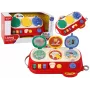 LEAN TOYS Rotes sensorisches Lernbrett für Kinder - 12 Aktivitäten Holz-Busy-Board