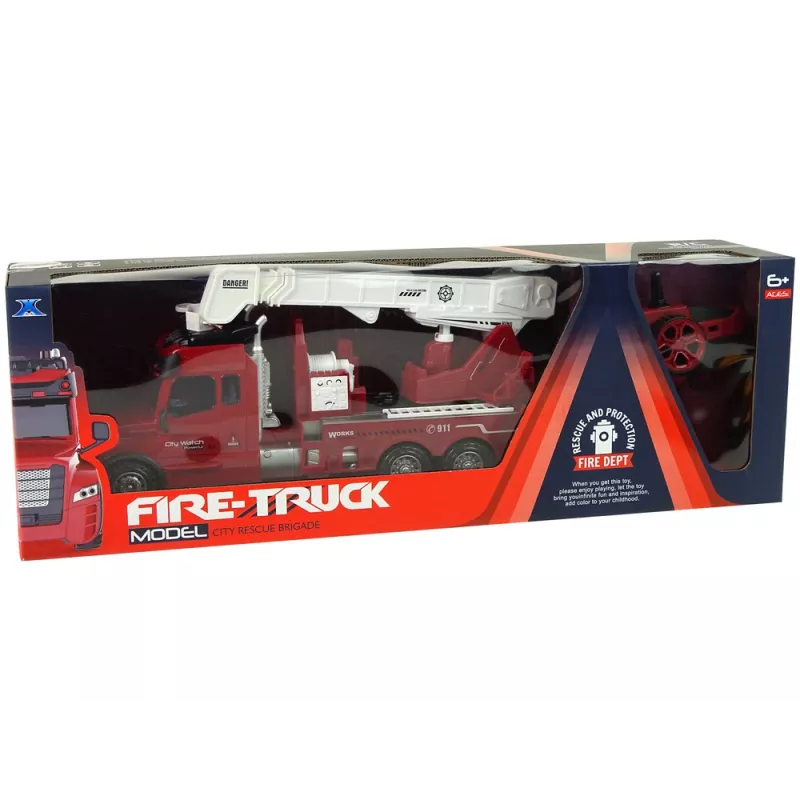 LEAN TOYS Feuerwehr-Fernsteuerauto 2.4G mit Licht und Sound Rot