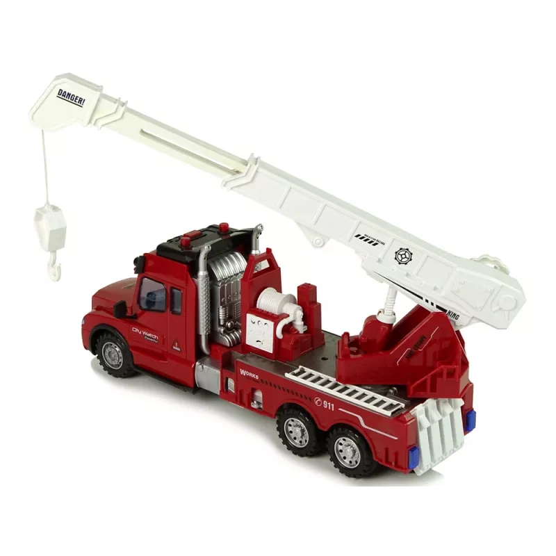 LEAN TOYS Feuerwehr-Fernsteuerauto 2.4G mit Licht und Sound Rot