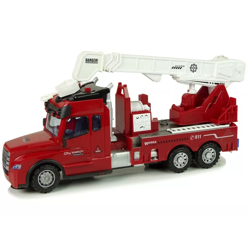 LEAN TOYS Feuerwehr-Fernsteuerauto 2.4G mit Licht und Sound Rot